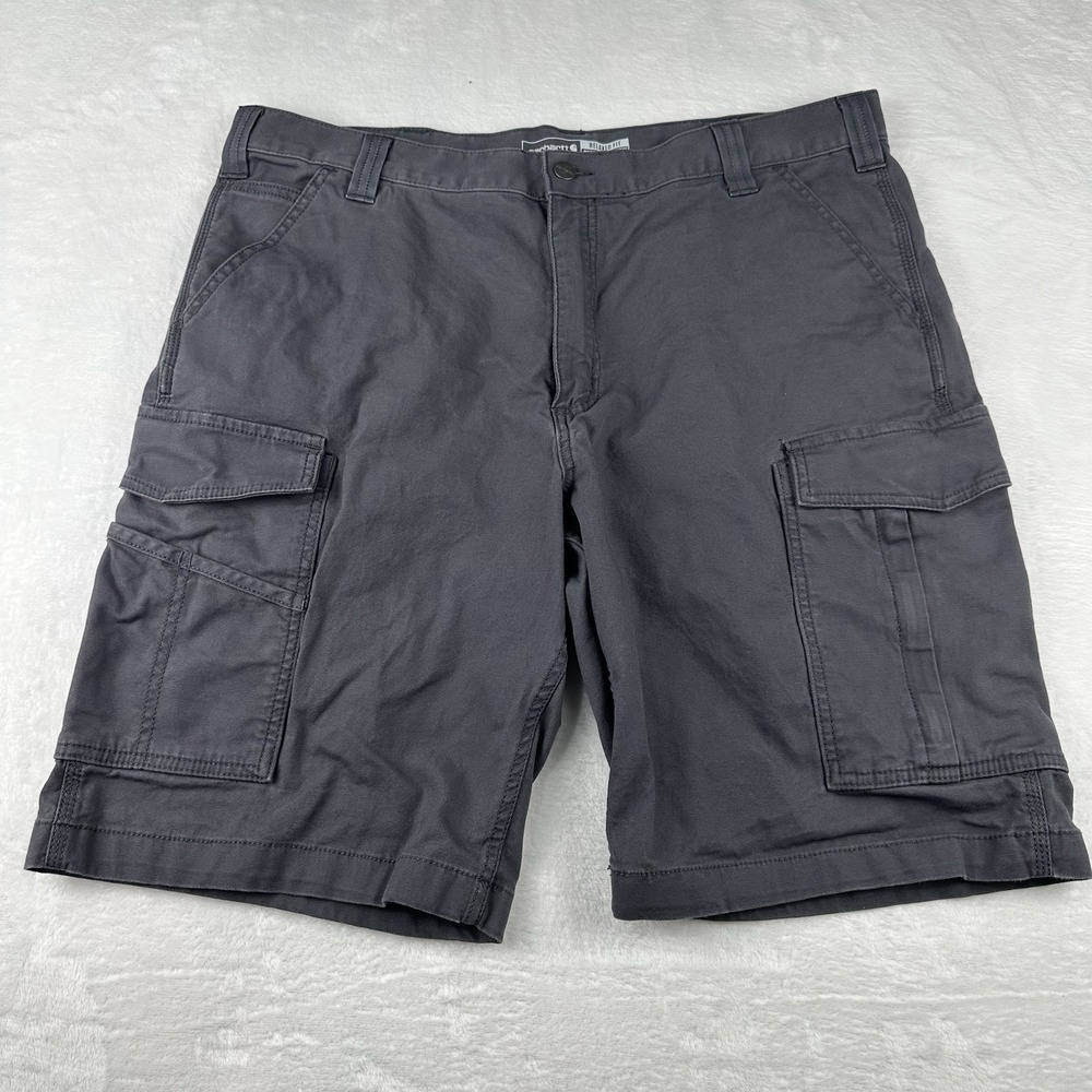 Carhartt Relaxed Fit Canvas Cargo Work Shorts Gray Size 40 Rugged Flex BS3542-M